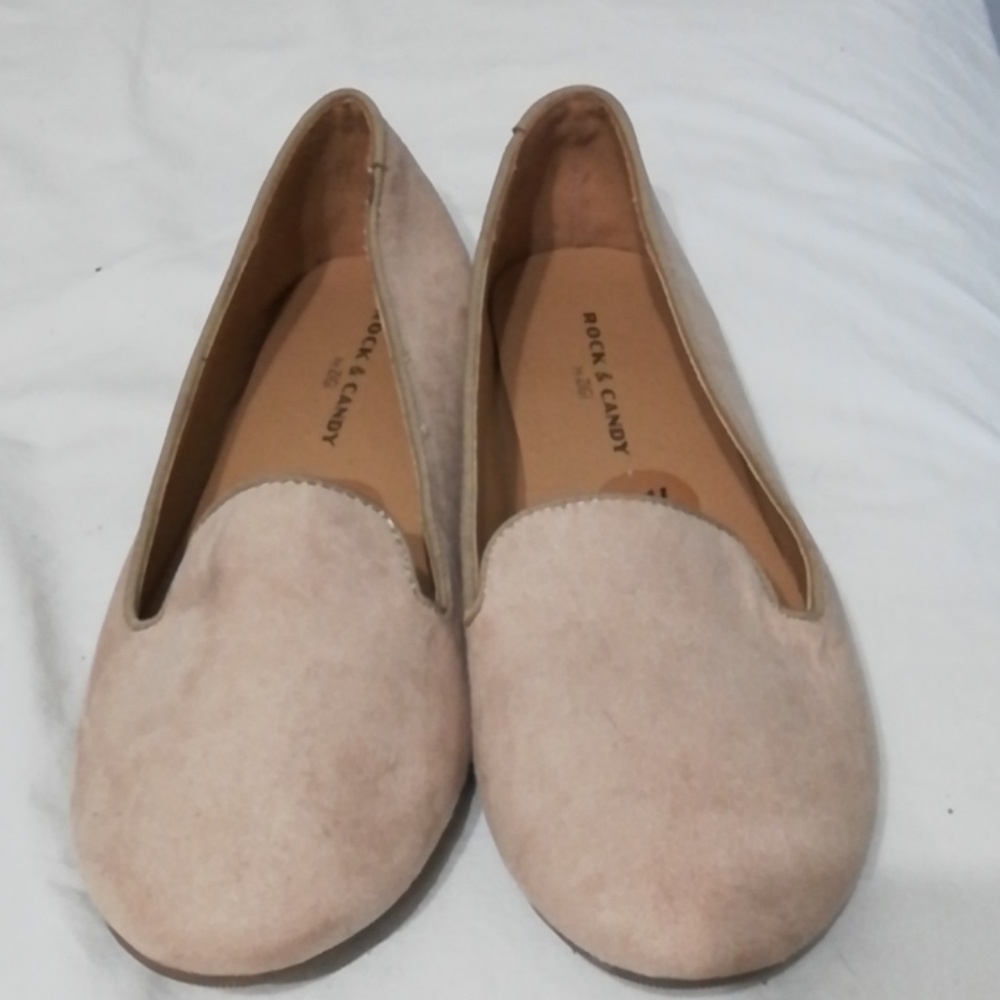 Tan. Loafers. Suede.